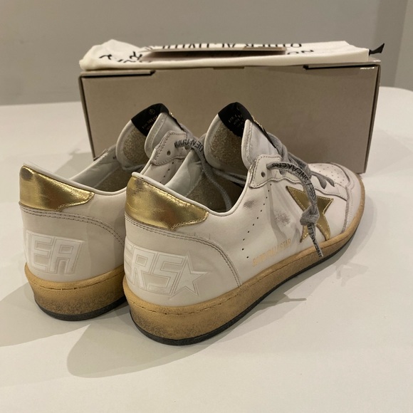 Golden Goose Ball Star Sneaker Milk White Leather/Gold sz 39 New in Box - Picture 13 of 14